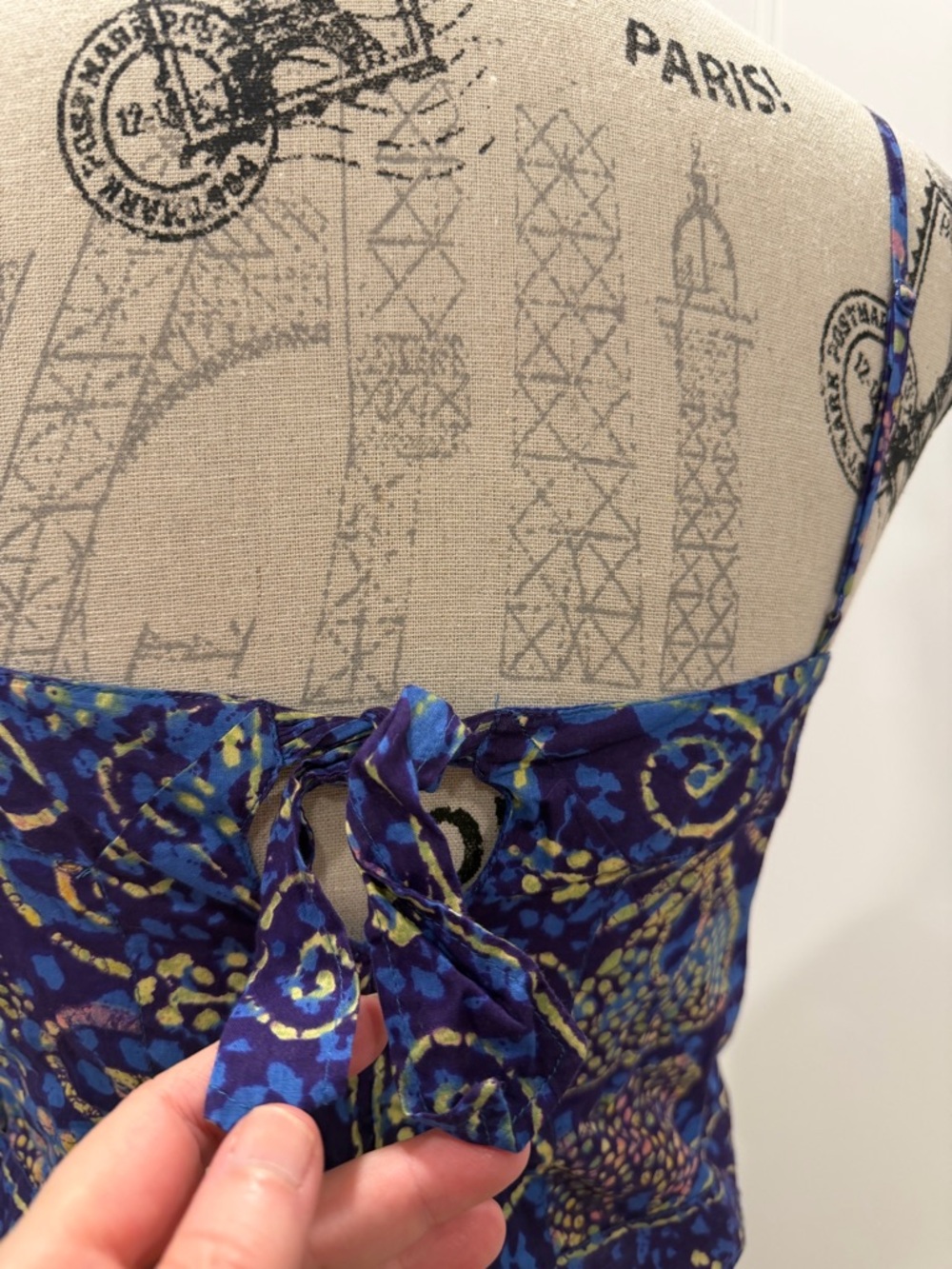 GAP, Retro, Blue Patterned Handkerchief Style Camisole - Picture 9 of 15